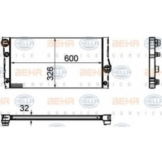 BEHR SU Radyatörü N54-55 - Kod BHR8MK376755381 - OEM 17117562586 ürün görseli