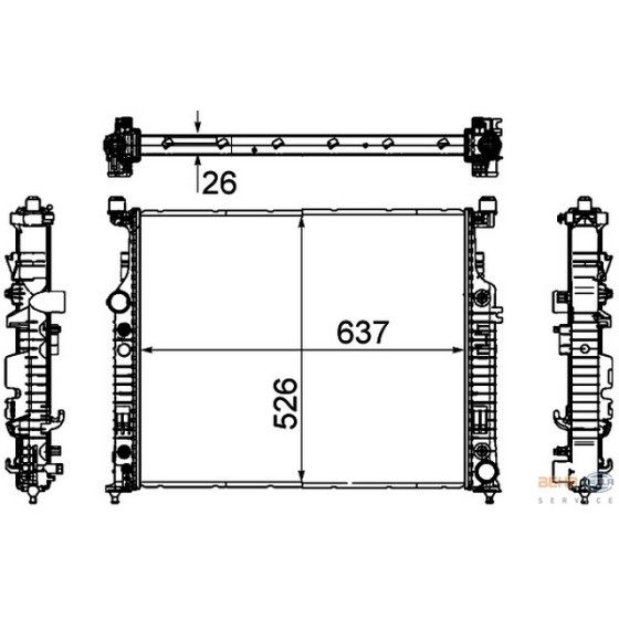 BEHR SU Radyatörü 164 - Kod BHR8MK376781571 - OEM A2515000003 ürün görseli