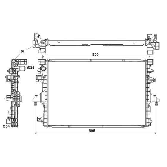 BEHR SU Radyatörü T5 2.0TDİ - Kod BHR8MK376787751 - OEM 7E0121253A ürün görseli