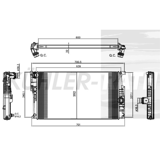 BEHR SU Radyatörü Otomatik N13-n47 - Kod BHR8MK376791771 - OEM 17117600516 ürün görseli