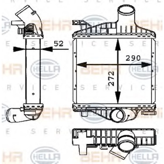 BEHR Interkol Radyatörü 638 601 - Kod BHR8ML376723701 - OEM A6385012301 ürün görseli