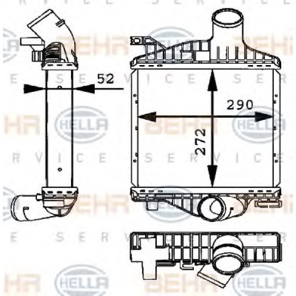 BEHR Interkol Radyatörü 638 601 - Kod BHR8ML376723701 - OEM A6385012301