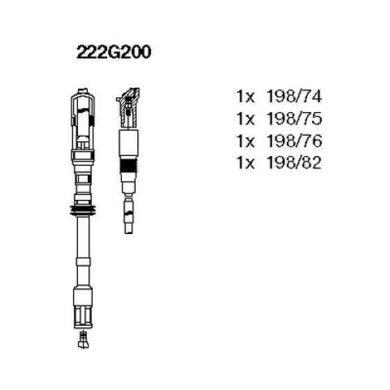 Bremi Buji - Kablo Seti Volkswagen Golf 4 - 1.8 4 Adet Agn - Kod BRM222G200 - OEM 06A905409G ürün görseli