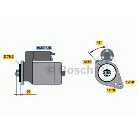 Bosch Marş Dinamosu Volkswagen Caddy 3-t5 1.9TDİ - Kod BSH0001123012 - OEM 02Z911023F ürün görseli