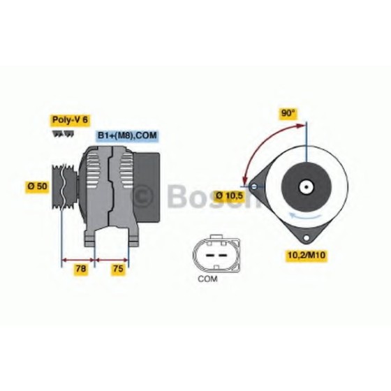 Bosch Alternatör - 120a E85 M54 - Kod BSH0124515105 - OEM 12317519620 ürün görseli