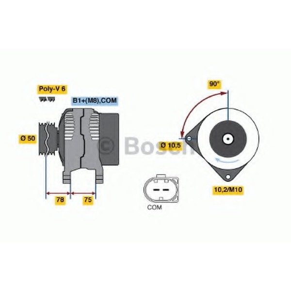 Bosch Alternatör - 120a E85 M54 - Kod BSH0124515105 - OEM 12317519620
