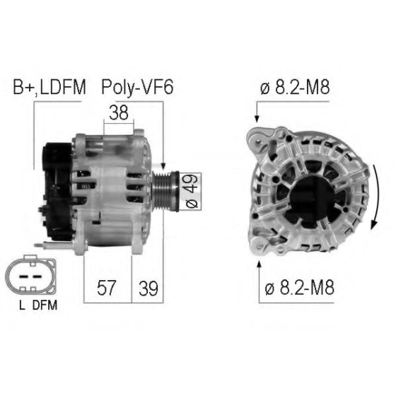 Bosch Alternatör - 140a 1.4TSİ - Kod BSH0124525527 - OEM 03C903025DX ürün görseli