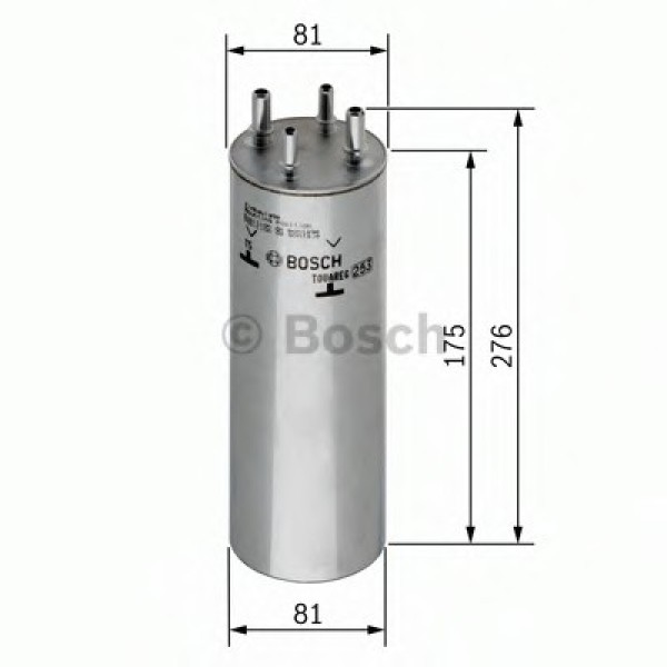 Bosch Yakıt Filtresi - Yakit Mazot Filtresi T5-volkswagen Touareg Axb-axd-bac-caaa-caab-caac-caad 1, 9 Audi Tdi-2, 0 Audi Tdi-2, 5 Audi TDI 04> 4 Çikisli / / KL229 / 4 - Kod BSH0450906467 - OEM 7H0127401B