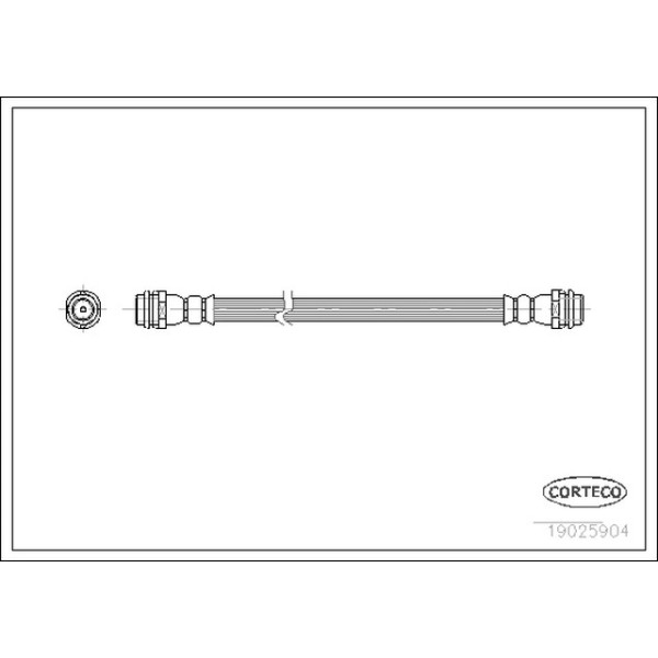CORTEGO Arka Fren Hortumu - 140 MM Volkswagen Golf 4 - A3 - Kod CRT19025904 - OEM 6Q0611775B