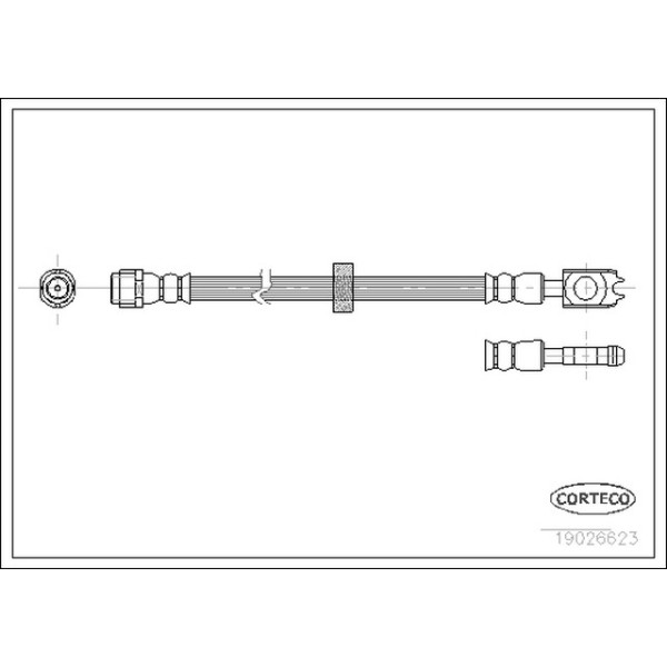 CORTEGO Ön Fren Hortumu - 380mm Volkswagen Polo 3 - Kod CRT19026623 - OEM 6N0611701B