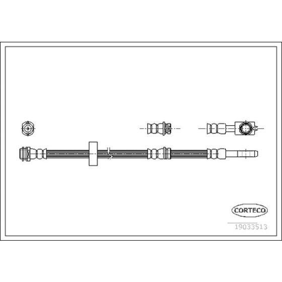 CORTEGO Ön Fren Hortumu - 543 MM A2 - Kod CRT19033513 - OEM 8Z0611707C ürün görseli
