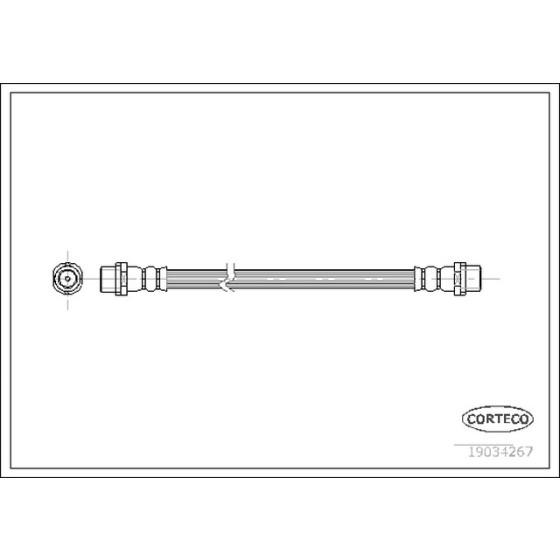 CORTEGO Arka Fren Hortumu - Ara 260 MM T5 - Kod CRT19034267 - OEM 7H0611775B ürün görseli
