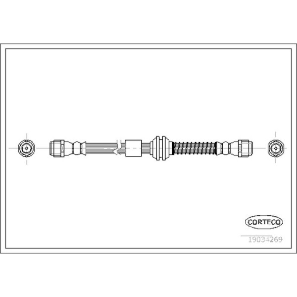 CORTEGO Ön Fren Hortumu - 535 MM Volkswagen Touareg - Kod CRT19034269 - OEM 7L0611701C
