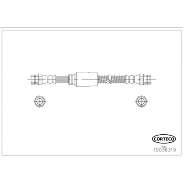 CORTEGO Ön Fren Hortumu - 504 MM Volkswagen Golf 6 - Kod CRT19036319 - OEM 1K0611701L