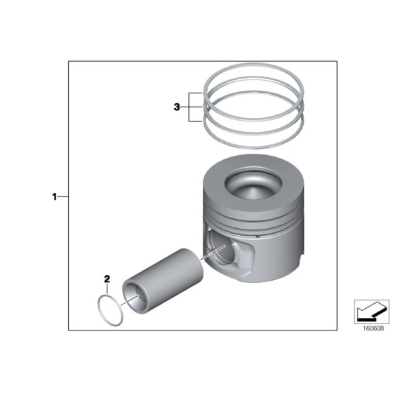 SONNE Piston - Bmw Piston+segman N47N 84.50mm 87.70257050 - Kod 095KR01102 - OEM 11257810762 ürün görseli