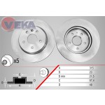 WAGEN Arka Fren Diski - Havali Opel Insignia 1.6 17 Jant 5 Bijon, 4x48 2008 - Kod 13-3223 - OEM 569062