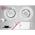 WAGEN Ön Fren Diski - Havali Opel Astra J 1.3 CDTI 5 Bijon, 5 2009 - Kod 13-3224 - OEM 569073