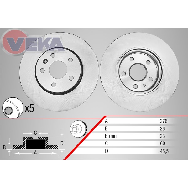WAGEN Ön Fren Diski - Havali Opel Astra J 1.3 CDTI 5 Bijon, 5 2009 - Kod 13-3224 - OEM 569073