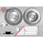 WAGEN Ön Fren Diski - Havali Opel Mokka 1.6 CDTI 5 Bijon, 5 - Kod 13-3228 - OEM 569091