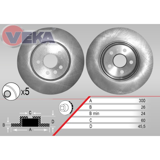 WAGEN Ön Fren Diski - Havali Opel Mokka 1.6 CDTI 5 Bijon, 5 - Kod 13-3228 - OEM 569091 ürün görseli