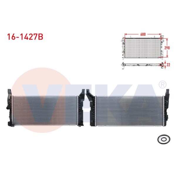 VEKA Bmw SU Radyatoru Brazing 2 Serisi (F45) 220 D A-t 2014- / Mini Cooper (F55) 1.5 D A-t 2013- / Countryman (F60) 1.5 D A-t 2016 - Kod 16-1427B - OEM 17117617630