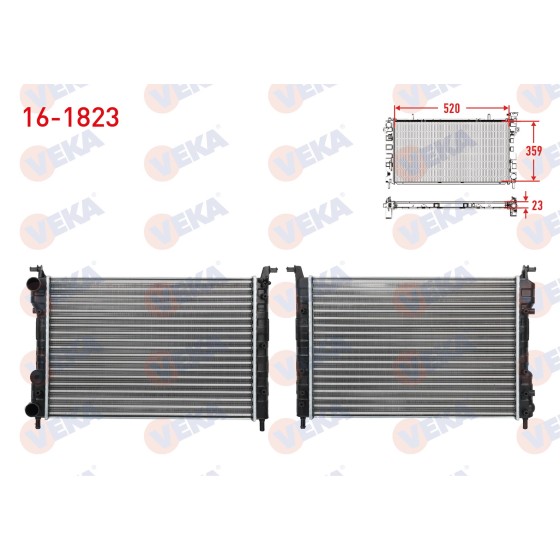 VEKA SU Radyatoru Mekanik (23mm) Fiat Palio (178bx) (178dx) 1.2i 16V M-t 1996-2005 - Kod 16-1823 - OEM 46417050 ürün görseli