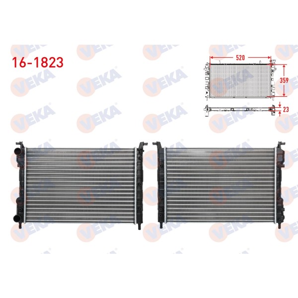 VEKA SU Radyatoru Mekanik (23mm) Fiat Palio (178bx) (178dx) 1.2i 16V M-t 1996-2005 - Kod 16-1823 - OEM 46417050