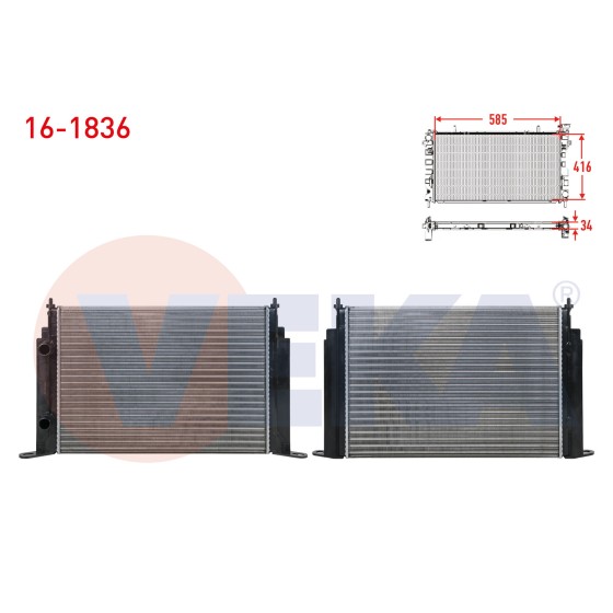 VEKA SU Radyatoru Mekanik Fiat Stilo (192) 1.8 16V M-t AC+ / - 2001-2005 - Kod 16-1836 - OEM 46745809 ürün görseli