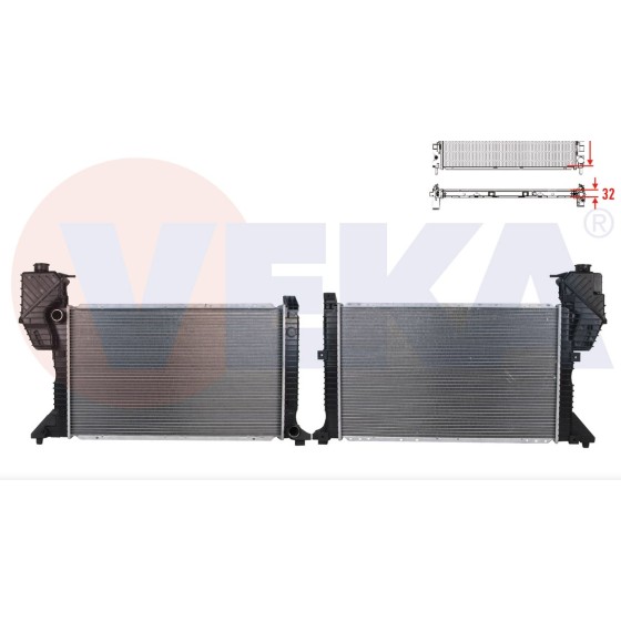 VEKA SU Radyatoru Brazing Mercedes-benz Sprinter (901, 902) 212 D M-t 1995-2006 / (903) 308 D - 312 D M-t 1995-2006 / (904) 408 D - 410 D - 412 D M-t 1995-2006 - Kod 16-2861B - OEM A9015003100 ürün görseli