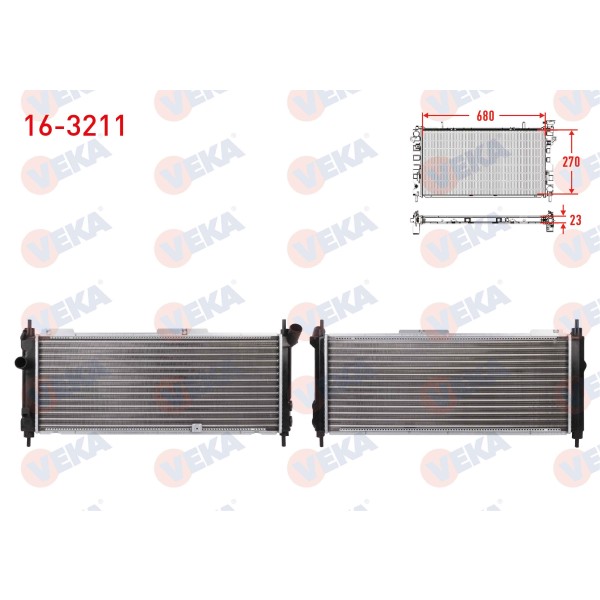 VEKA SU Radyatoru Mekanik Opel Corsa B 1.2i M-t AC+ 1993-2000 - Kod 16-3211 - OEM 1300152