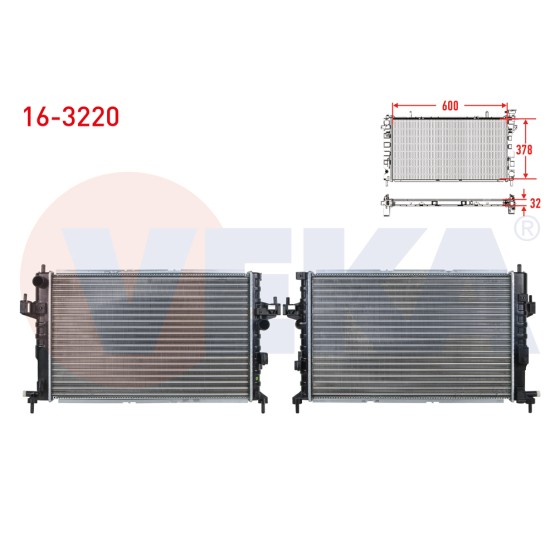 VEKA SU Radyatoru Mekanik Opel Corsa C 1.7 DTI M-t 2000-2006 - Kod 16-3220 - OEM 1300332 ürün görseli