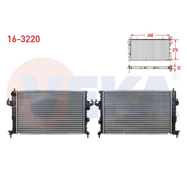 VEKA SU Radyatoru Mekanik Opel Corsa C 1.7 DTI M-t 2000-2006 - Kod 16-3220 - OEM 1300332