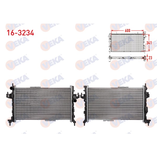 VEKA SU Radyatörü Opel Corsa C Opel Combo C Z13DT Z13DTJ Z17DTH - Kod 16-3234 - OEM 1300259