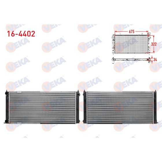 VEKA SU Radyatoru Mekanik Volkswagen Golf II (19e, 1g1) 1.6 TD M-t 1983-1992 - Kod 16-4402 - OEM ürün görseli