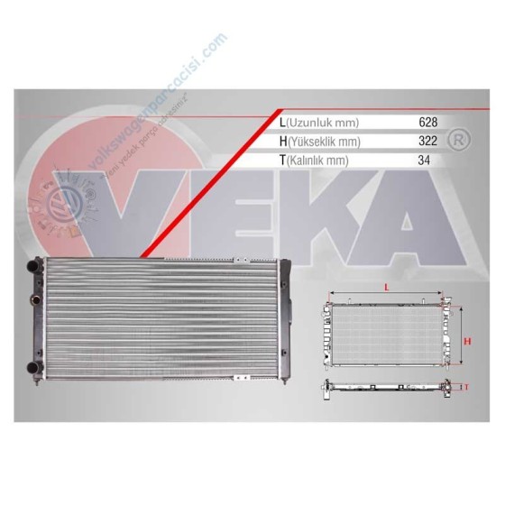 VEKA SU Radyatoru Mekanik Volkswagen Polo Classic (6kv2) 1.6 A-t 1995-2001 - Kod 16-4406 - OEM 6K0121253AT ürün görseli