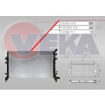 VEKA Radyatör - SU Öndeki Brazing Volkswagen Golf 5 1.4 TSI Caxa 2003-2009 - Kod 16-4442B - OEM 1K0121251BN