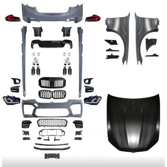 WENDER Far - Komple Body Kit G30 Pdcli:ön / Arka, 00-00-çıkış, Mrşp-li, Panj-lu, Egz.uçlu, Kaput / Çamurluk, Far / Stop, - / / / M5 (F90-lci) Style - OEM 2302201 ürün görseli