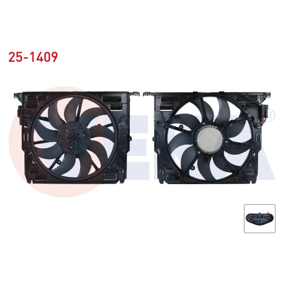 VEKA Fan Motoru - Bmw Fan Motoru Davlumbazli Tekli (850w) 5 Serisi (F10) 520 D - 525 D - 530 D 2010- / 7 Serisi (F01, F02, F03, F04) 730 D - 750 I 2009 - Kod 25-1409 - OEM 17414578976 ürün görseli