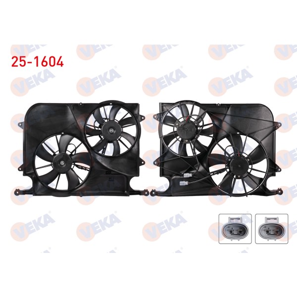 VEKA Fan Motoru - (Su+klima) Davlumbazli Ciftli Chevrolet Captiva (C100) 2.0 D 2006-2012 - Kod 25-1604 - OEM 4805185