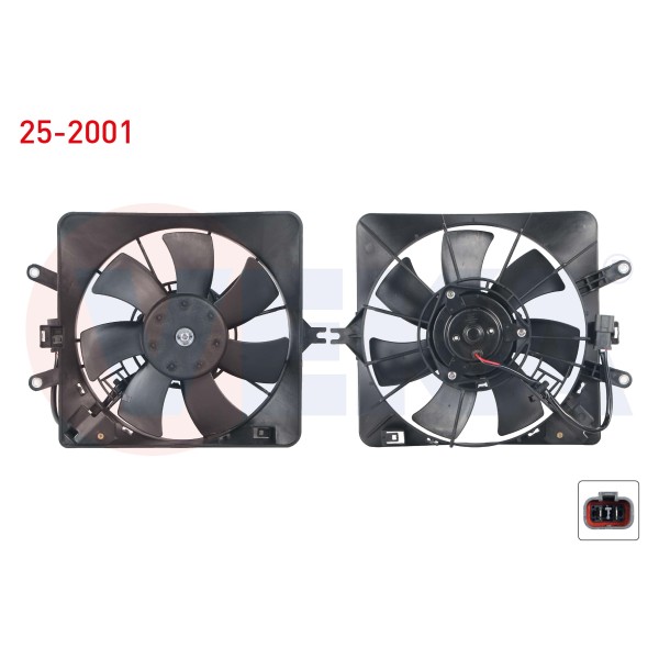 VEKA Fan Motoru - Klima Radyatoru Honda Jazz II (GD) 1.4i Davlumbazli 2002-2008 - Kod 25-2001 - OEM 38611-P3G-003