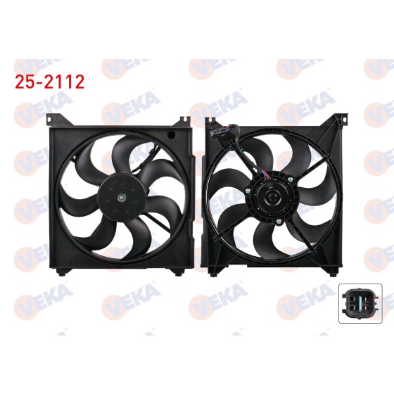 VEKA Fan Motoru - SU Radyatoru Hyundai Sonata IV 2.0i Davlumbazli 2001-2004 - Kod 25-2112 - OEM 23350-38000 ürün görseli