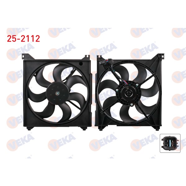 VEKA Fan Motoru - SU Radyatoru Hyundai Sonata IV 2.0i Davlumbazli 2001-2004 - Kod 25-2112 - OEM 23350-38000