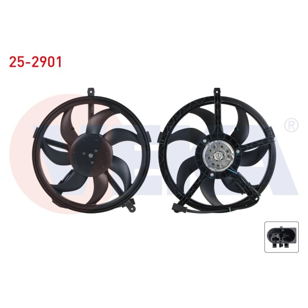 VEKA Fan Motoru - SU Radyatoru Mini Cooper One (R56) 1.6 2006-2013 / Countryman (R60) 1.6 2010-2016 - Kod 25-2901 - OEM 17422754854