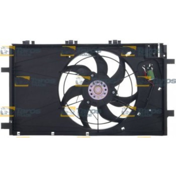 VEKA Fan Motoru - (Su+klima) Davlumbazli Rezistansli Tekli Fan 383mm 300w Opel Insignia 1.6 (A16XER) 2008 - Kod 25-3222 - OEM 1314359