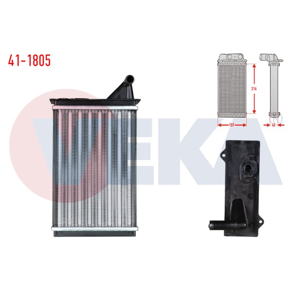 VEKA Kalorifer Radyatoru Mekanik Fiat Uno 70 1.4i 1994-2000 - Kod 41-1805 - OEM 5943154