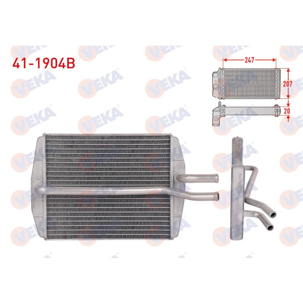 VEKA Kalorifer Radyatoru Brazing Ford Fiesta 1.4 Efi 1996-2002 - Kod 41-1904B - OEM 1011670