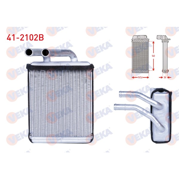 VEKA Kalorifer Radyatoru Brazing Hyundai H100 2.5 D Pick-up 1993-2004 - Kod 41-2102B - OEM