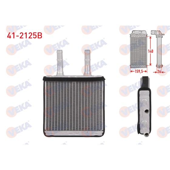 VEKA Kalorifer Radyatoru Brazing Hyundai Atos (MX) 1.0 - 1.1 1998-2005 - Kod 41-2125B - OEM 97123-02000 ürün görseli