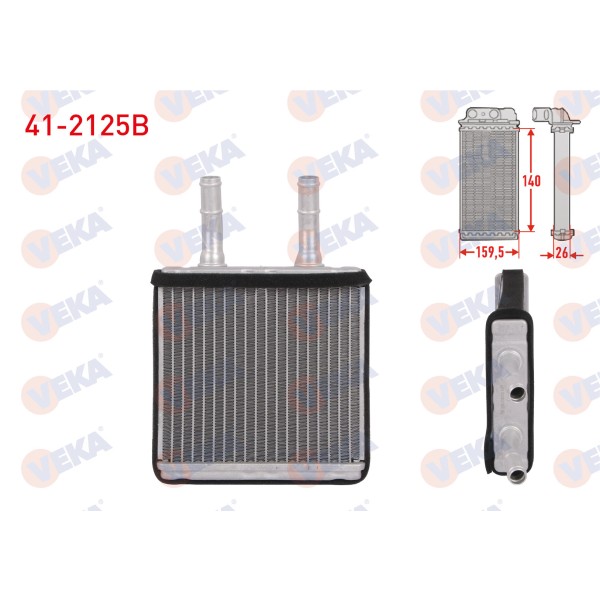 VEKA Kalorifer Radyatoru Brazing Hyundai Atos (MX) 1.0 - 1.1 1998-2005 - Kod 41-2125B - OEM 97123-02000