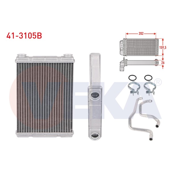 VEKA Kalorifer Radyatoru Brazing (5.5mm Fin) Nissan Juke 1.5 DCI - 1.6 Dig-t - 1.6 2010 - Kod 41-3105B - OEM 271401KA0A